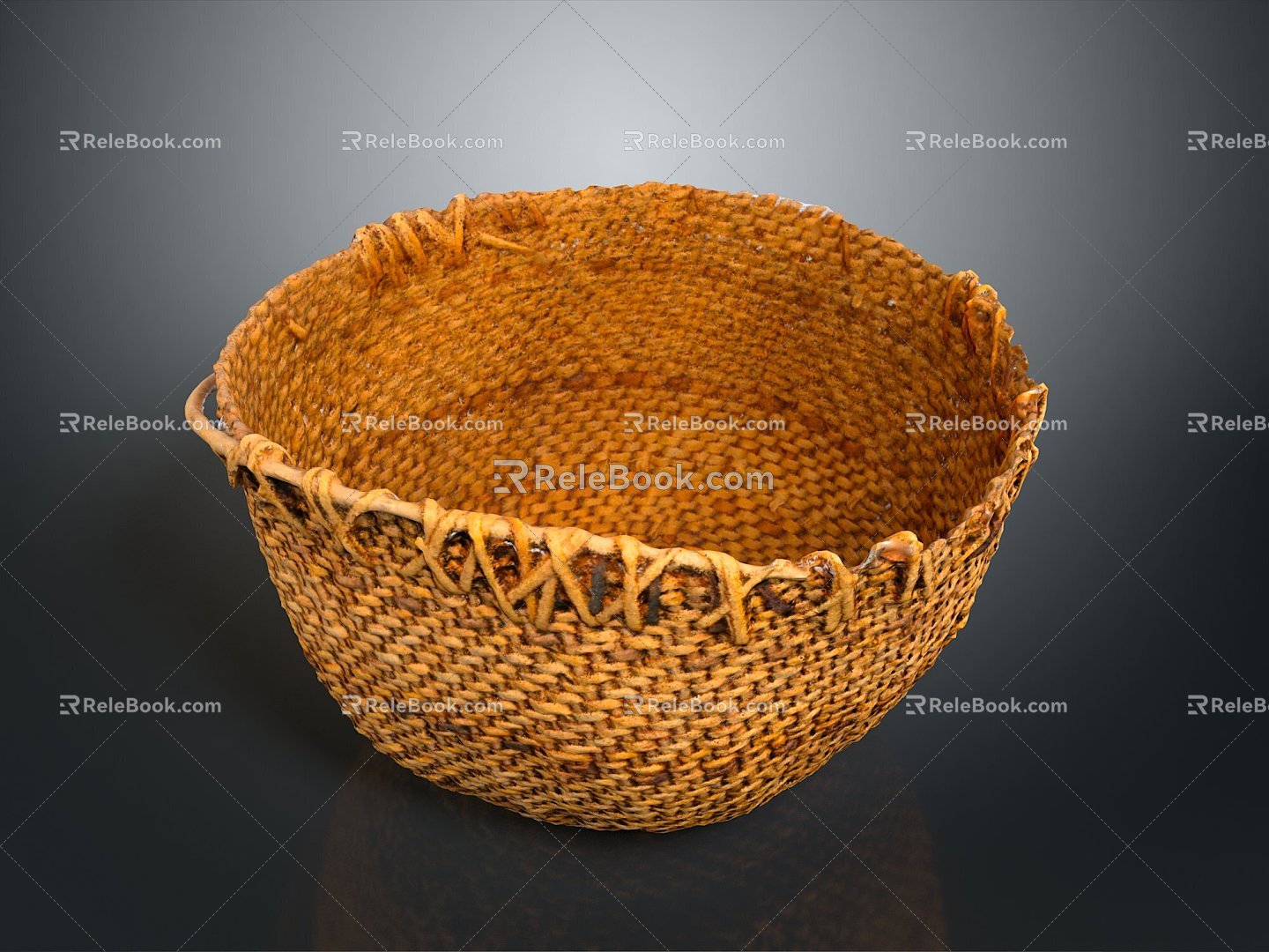 Basket Bamboo Basket Straw Basket Vegetable Basket Egg Basket Storage Basket Bamboo Basket Storage Basket Bamboo Blue 3d model