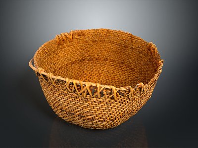 Basket Bamboo Basket Straw Basket Vegetable Basket Egg Basket Storage Basket Bamboo Basket Storage Basket Bamboo Blue 3d model