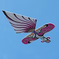 Artistic Colorful Winged Ornament With Pink Purple Hues And Intricate Patterns