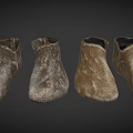 Four Pairs Of Vintage Distressed Leather Short Boots In Multicolor Styles
