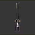 Gray Dragon Game and Movie Character With Yellow Wings and White Underbelly 3D Model Design