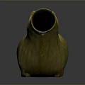 Artistic Ceramic Ram Shaped Sculpture With Textured Body Curved Handle And Spout