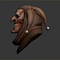 Game Movie Monster Character With Fierce Red Face Horns Sharp Fangs And Tentacle Decorations