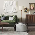 Nordic Sofa Coffee Table Combination 3d model