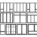 Various Styles of Modern Casement Windows with Black Frames and Transparent Glass