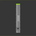 Modern Light Rail Train Exterior With White Body Green Accents And Windows