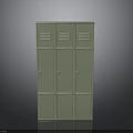 Three Tier Green Locker Furniture With Multiple Doors And Storage Compartments