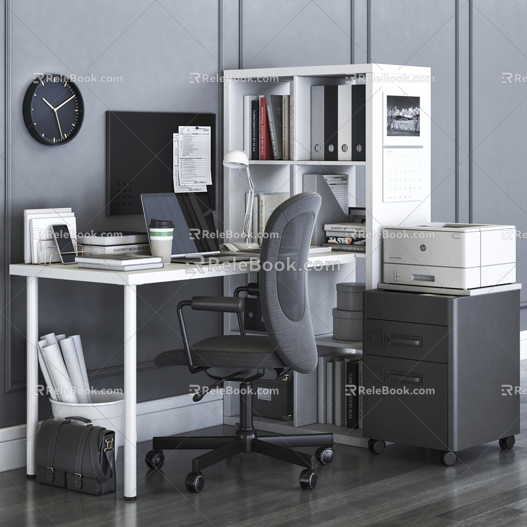 IKEA KALLAX Office Workplace with FLINTAN Chair model