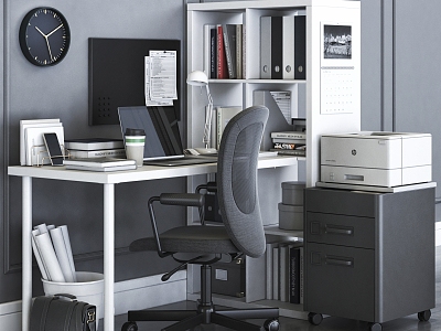 IKEA KALLAX Office Workplace with FLINTAN Chair model