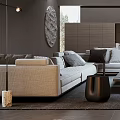 Modern Living Room Interior With Sofa Coffee Table TV Lighting And Bookshelf
