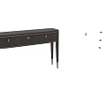 Elegant Modern Dark Wood Dining Table With Drawers And Metal Accent Legs