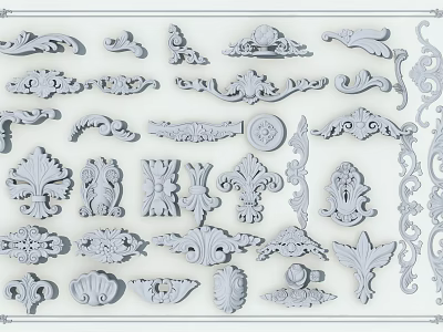 Intricate Ornate Carvings With Various Decorative Patterns And Styles 3d model