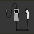 Mobile Digital Charger With Display Screen Black Cable And White Plug