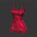Pink Sleeveless Dress With Ruffle Hem Smooth Fabric And Feminine Fashion Design