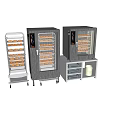 Stainless Steel Commercial Kitchen Oven With Glass Door Baking Cart And Multiple Racks