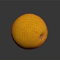 Fresh Ripe Yellow Orange With Smooth Texture On Dark Reflective Surface