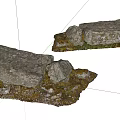 Rustic Natural Stone And Wood Garden Decor With Mossy Rocks And Wooden Planks