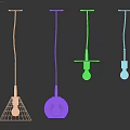 Modern Pendant Lights with Glass Shades Brass Metal and Various Geometric Designs