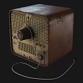 Vintage Square Rustic Television With Old Fashioned Black Screen And Retro Design
