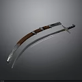 Classic Traditional Scimitar Weapon With Wooden Handle And Sharp Decorative Blade Design