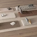 Decorative Floor Cushions With Pillows Books And Stuffed Toy On Wooden Floor