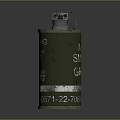 Green Military Grenade With Warning Label And Serial Number IZ0574