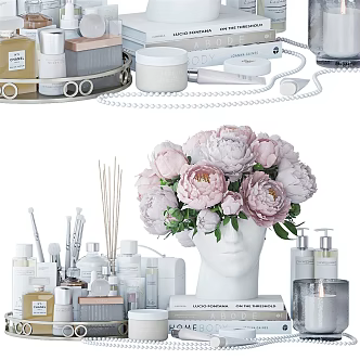 Modern toiletries ornaments combination 3d model