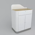 Stylish Modern White Reception Desk With Red Ledge And Simple Design 3d model
