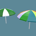Vibrant Outdoor Furniture Colorful Striped And Green White Patio Umbrellas With Blue Background