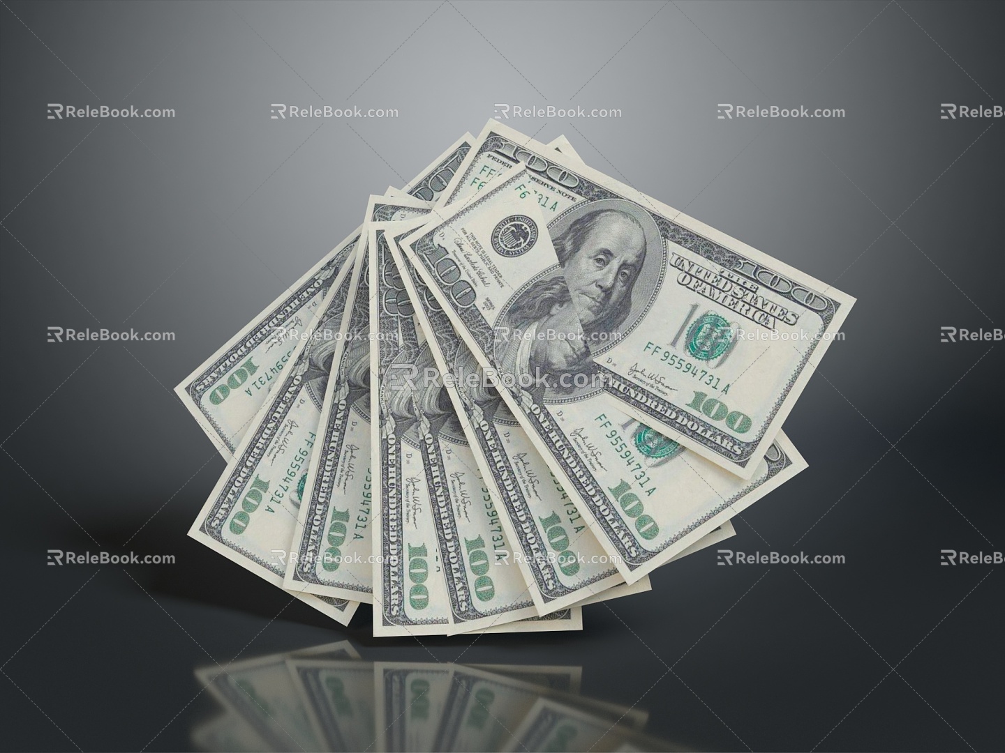 U.S. Dollars, U.S. Dollars, U.S. Banknotes, Paper Banknotes, Household Supplies 3d model