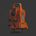 Orange Surveying Instrument with Handle Lens Control Panel and Sturdy Build