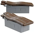 Medical Examination Table With Brown Leather Surface And Underneath Storage Cabinets 3d model