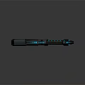 Futuristic Sci Fi Weapon Featuring Blue Glowing Elements And Sleek Design