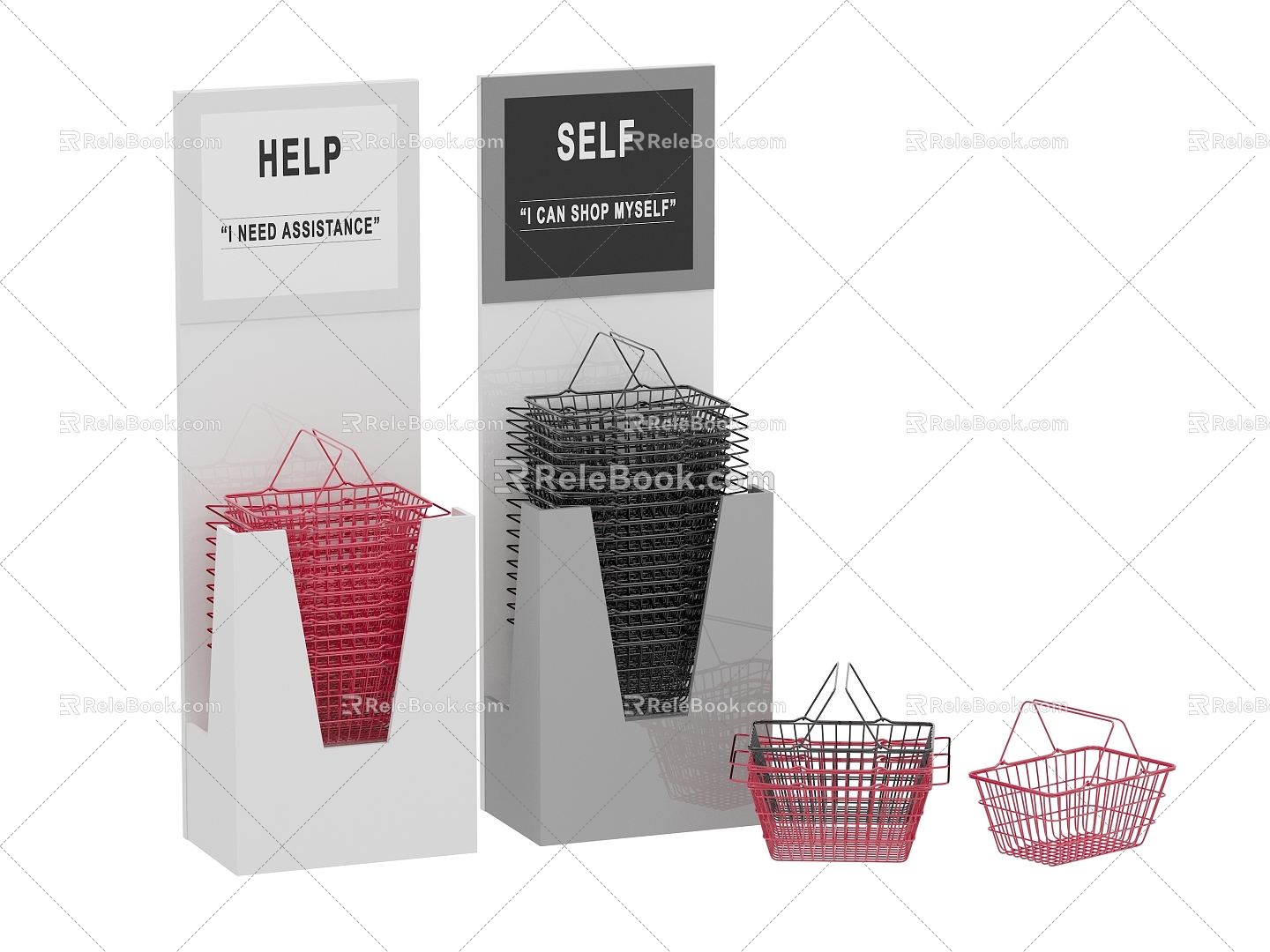 Basket Shopping Basket pink Black Shopping Mall Supermarket Shopping Basket Iron Basket Basket Shopping Basket Shopping Cart Shopping Basket Portable Basket 3d model