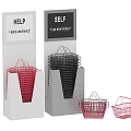 Basket Shopping Basket pink Black Shopping Mall Supermarket Shopping Basket Iron Basket Basket Shopping Basket Shopping Cart Shopping Basket Portable Basket 3d model