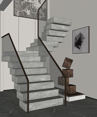 Modern Staircase Device 3d model