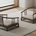 Modern Leisure Chairs With Wooden Frame And Light Gray Cushions On Area Rug