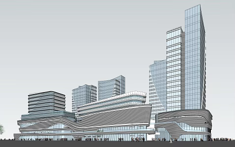Modern Commercial Building Commercial Complex 3d model