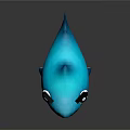 Cartoon Blue Shark Game Movie Character With Big Eyes And 3D Model Design