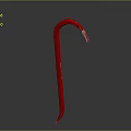 Red Curved Metal Hook Tool With Silver Tip For Industrial Applications