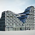 Modern Multi storey Residential Building With Glass Curtain Walls And Unique Architectural Design