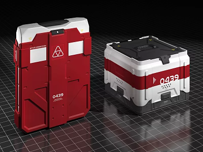 Two Hardware Tools Storage Cases in Red and White Design by CASO for Durable Use 3d model