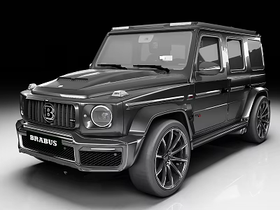 Brabus Black Luxury Off-Road SUV With Sleek Design And Large Alloy Wheels 3d model