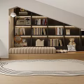 Modern Home Office Interior With Wooden Desk Leather Chair And Green Plant