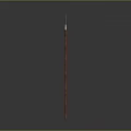 Traditional Spear Weapon With Metal Spearhead And Wooden Shaft Isolated On Gray Background