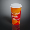 Orange and Red Cup with White Lid and My Work Sparks My Passion Text