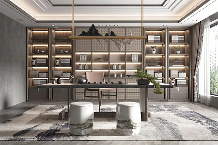 New Chinese Tea Room 3d model