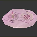 Delicious Dessert Plates With Green Cream And Red Sauce Toppings And Fresh Berries