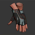 3D Modeled Gloves With Gray Red Blue Accents And Orange Hand Models Rendered