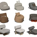 Modern Single Sofa Lazy Sofa Single Sofa 3d model